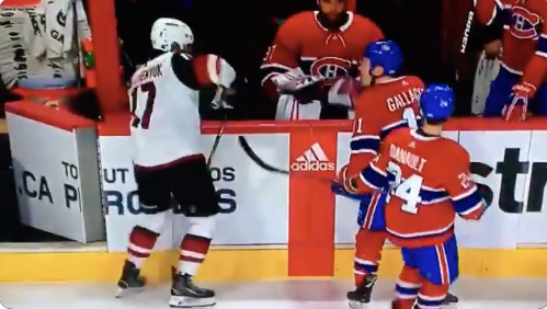 HAHA...Galchenyuk et Gallagher qui se PIOCHENT dessus...