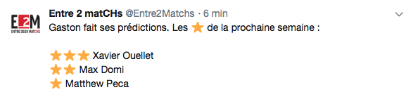 HAHA...Gaston voit Matthew Peca dans sa soupe...