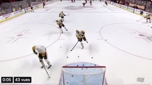 HAHAHA...Patric Hornqvist se SHOOT une rondelle dans face...