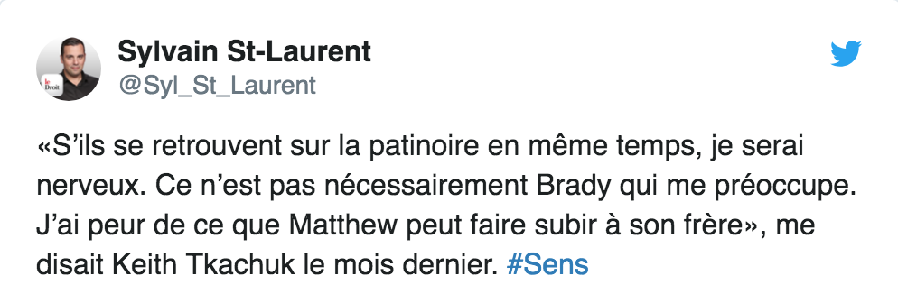 HAHA...Keith Tkachuk a peur que le grand frère, casse la face du petit...