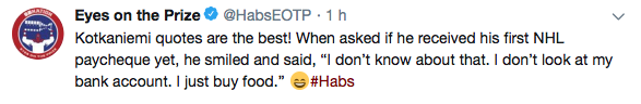 HAHA...Kotkaniemi achète seulement de la bouffe...