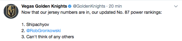 HAHA...Les Golden Knights sont baveux en TA...