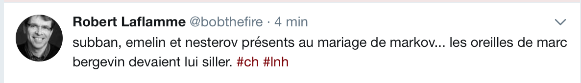 HAHA...Marc Bergevin ne doit pas être le plus populaire au mariage...