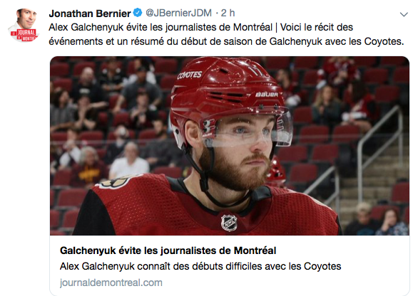 HAHA...Non non, les médias de Montréal, ne sont pas en CR...contre Galchenyuk...