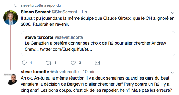 HAHA...Un FEFAN de Marc Bergevin, se fait remettre à sa place...