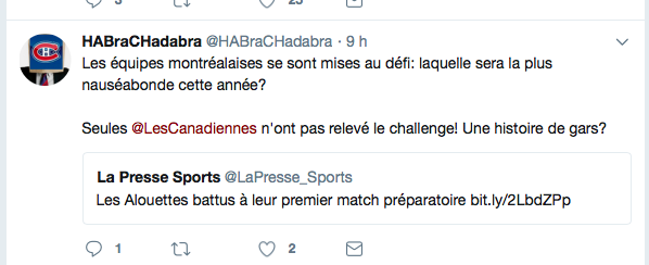 Heureusement qu'à Montréal...