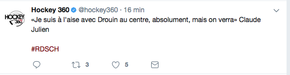 Hudon dans la LNH? Drouin au CENTRE? Chucky à Montréal?