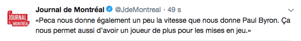Hudon ne joue pas parce qu'il est trop lent !!!