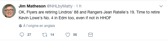 Il est temps de retirer le numéro de Kevin Lowe..