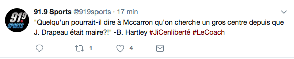 Il est une erreur...de Trevor Timmins...qui avait oublié que la LNH avait changé..