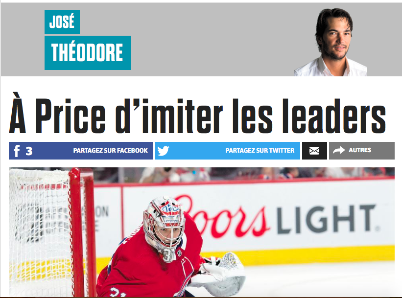Il existe 3 CAREY PRICE selon José Théodore...qui CH...encore par JALOUSIE sur le gardien...