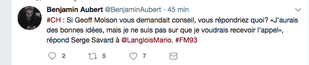  Il faudrait dire à Serge Savard... De se la FERMER...