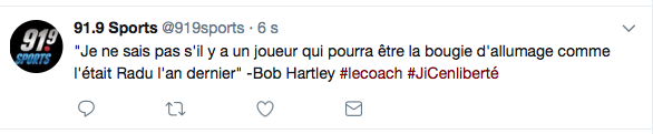 Il faut dire à Bob Hartley...Que RADU ALLUMAIT aussi le SOUBOIS...