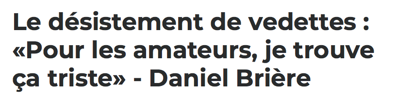 Il faut dire à Daniel Brière.. Que tous les fans s'en CAL...du match des étoiles..