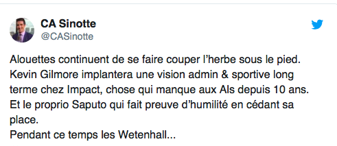 Il faut dire au PERDANT..Que c'est Geoff Molson qui doit PILER sur son ORGUEIL..