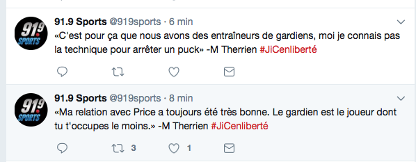  Il faut envoyer un mémo à Michel Therrien...