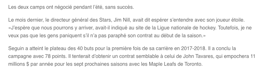 Il faut proposer Max Pacioretty aux Stars...