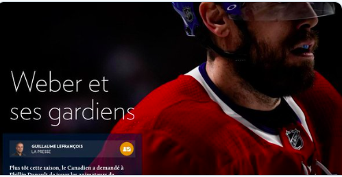 Il faut vraiment... Que les médias québécois arrêtent de LICHER le CUL de Shea Weber...