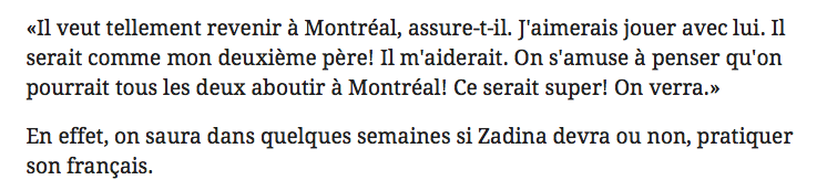 Il ne faut pas s'enflammer avec les mauvais résultats de Filip Zadina....