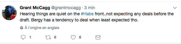Il ne se passera rien du côté du CH...avant que le repêchage ne commence..selon l'ancien dépisteur de Bob Gainey...