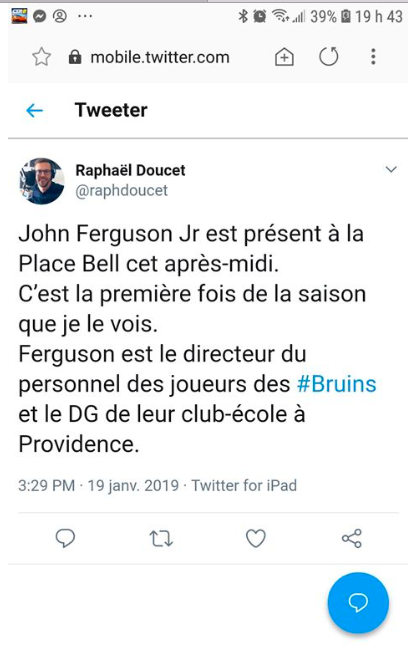 Il va y avoir une transaction Bruins-CH?