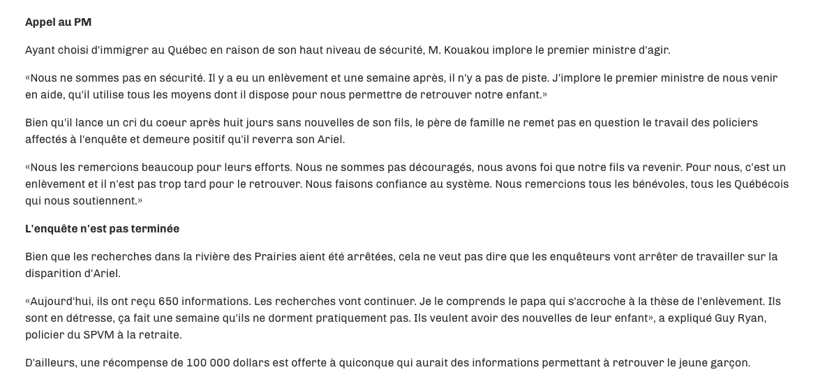 Il y a la vie d'un enfant au bout...