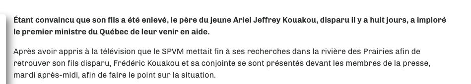 Il y a la vie d'un enfant au bout...