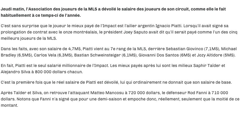 Imagine que ton coéquipier fait 5 M$ de plus que toi....