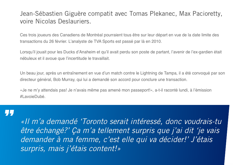 J-S Giguère PLEURE pour Max Pacioretty et compagnie...