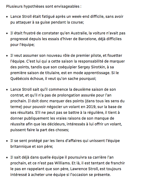 Jacques Villeneuve a raison...Lance Stroll est vraiment, mais vraiment...un FILS à PAPA..