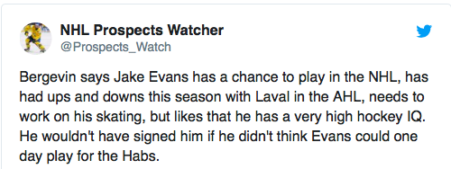 Jake Evans...comme Nick Suzuki...