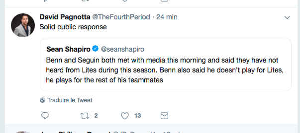 Jamie Benn répond à son président..