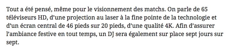 Jean Bédard de la CAGE aux SPORTS est en TA...contre Geoff Molson...