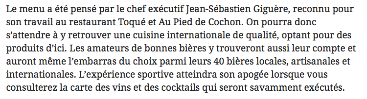 Jean Bédard de la CAGE aux SPORTS est en TA...contre Geoff Molson...