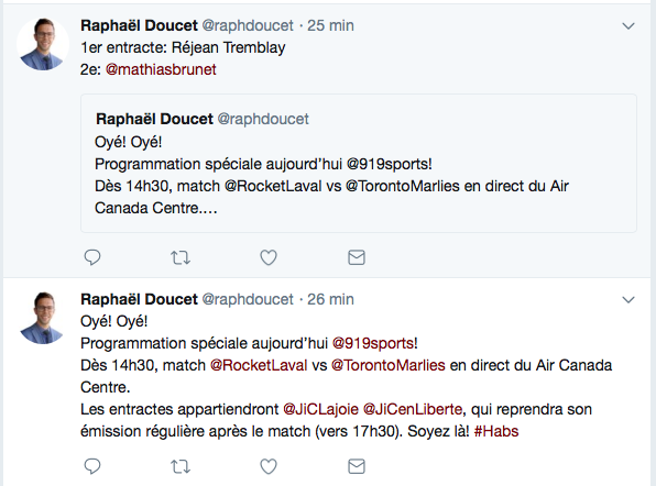 Jean-Charles Lajoie a PÉTÉ une COCHE selon un recherchiste du 91,9 Sports..