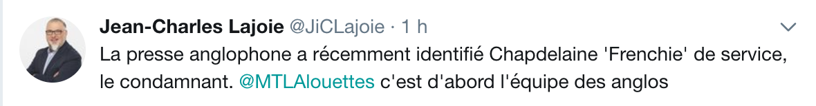 Jean-Charles Lajoie ACCUSE les médias anglophones de....
