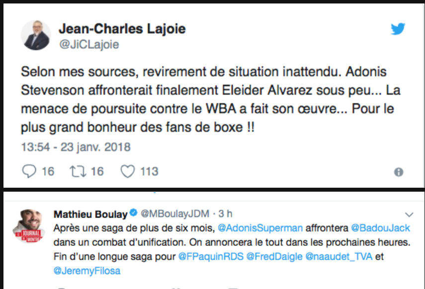 Jean-Charles Lajoie doit tellement, mais tellement regretter son FAUX SCOOP...