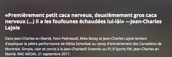 Jean-Charles Lajoie INSULTE Nikita Scherbak....après avoir affirmé que Hockey30 lui manque de respect...