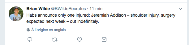 Jeremiah LE PLOMBIER...BLESSÉ...