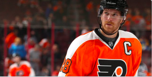 Jeremy Roenick vient de ramasser Claude Giroux...OUCH...