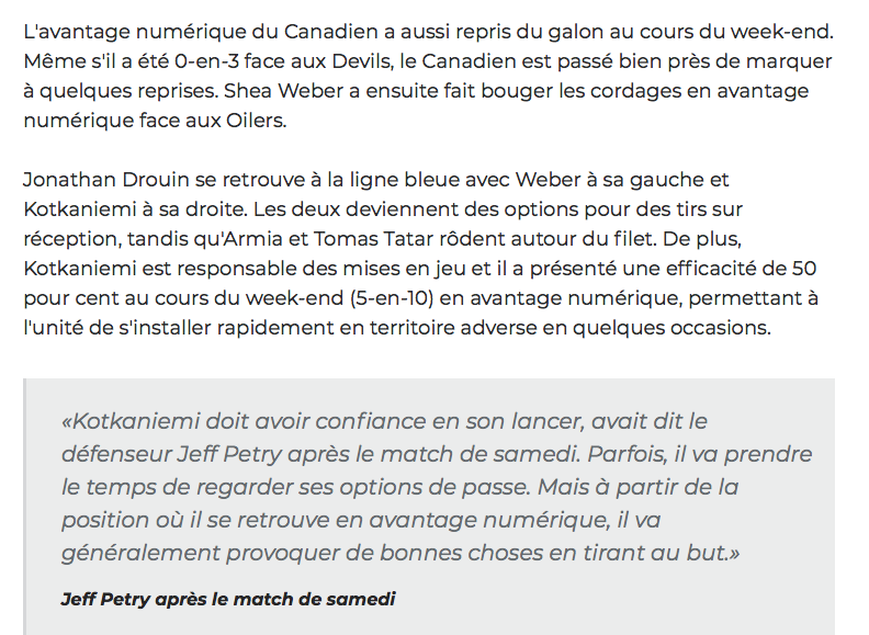 Jesperi Kotkaniemi.....Commence à faire PEUR à BEN BEN DU MONDE...