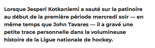 Jesperi Kotkaniemi...est sur toutes les lèvres...