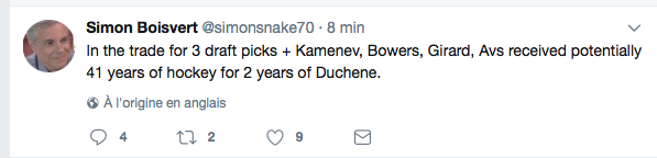 Joe Sakic a gagné 41 années...