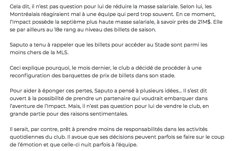Joey Saputo...va-t-il influencer Geoff Molson?