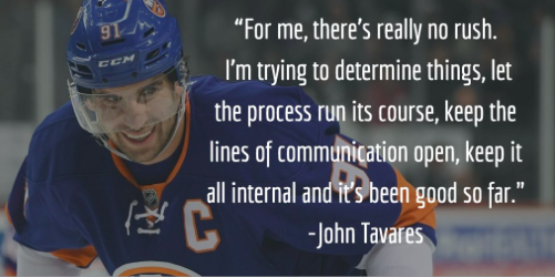 John Tavares a changé son discours..depuis qu'il a parlé à Shea Weber...