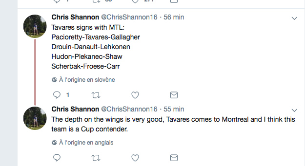John Tavares...Dans l'alignement du CH..WOW...