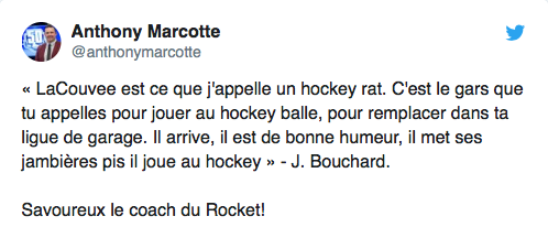 JOJO Bouchard compare son gardien, à un gardien de ligue de garage !!!