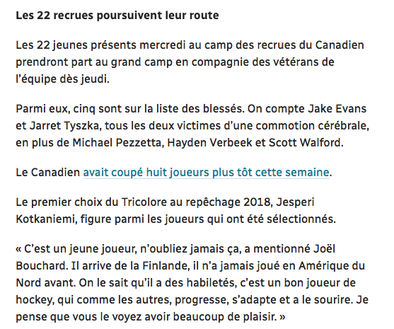 JOJO Bouchard...Avait RETRANCHÉ Nick Suzuki l'an dernier...