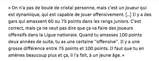 JOJO Bouchard...Avait RETRANCHÉ Nick Suzuki l'an dernier...