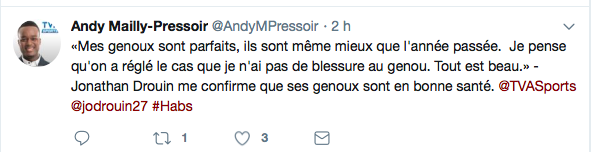 Jonathan Drouin a retrouvé son côté COCKY...